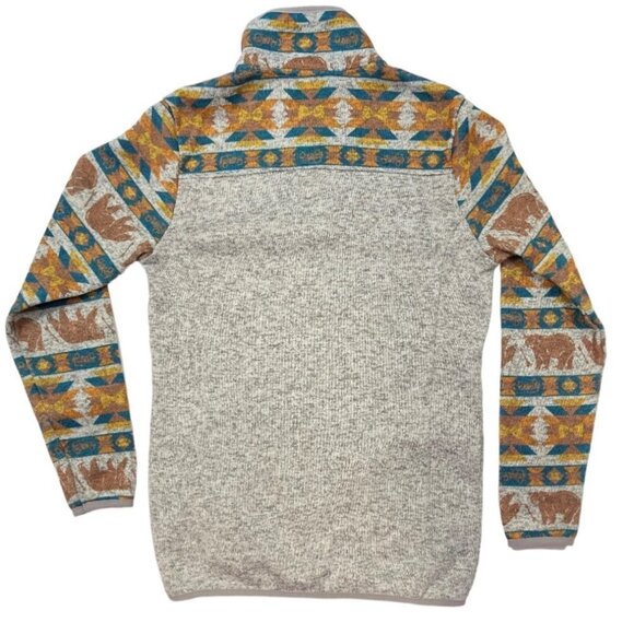 SIMPLY SOUTHERN Snap Neck Pullover "Southern Bear" Small Smoke Pockets Aztec EUC - Picture 2 of 15